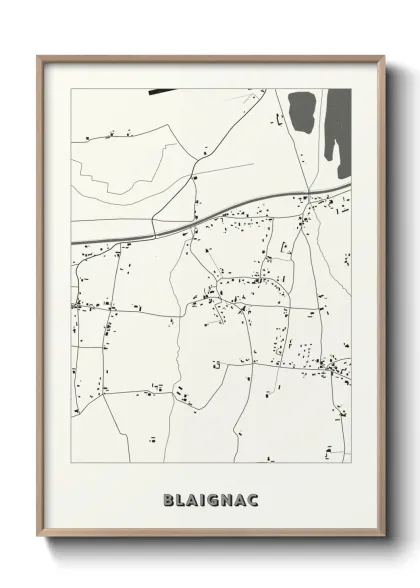 Une affiche de carte sur Blaignac