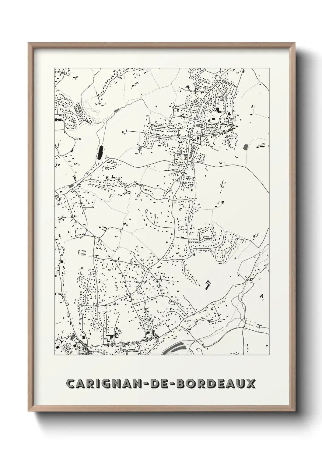 Un poster carte Carignan-de-Bordeaux