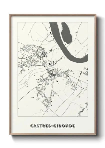 Une affiche de carte sur Castres-Gironde