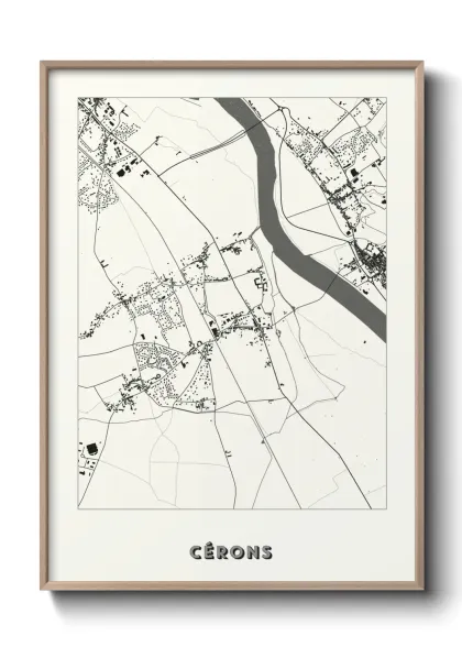 Une affiche de carte sur Cérons