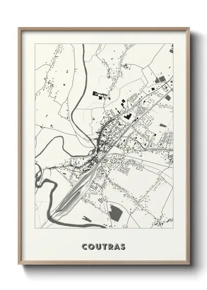 Une affiche de carte sur Coutras