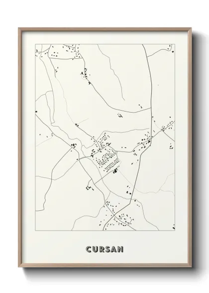 Une affiche de carte sur Cursan