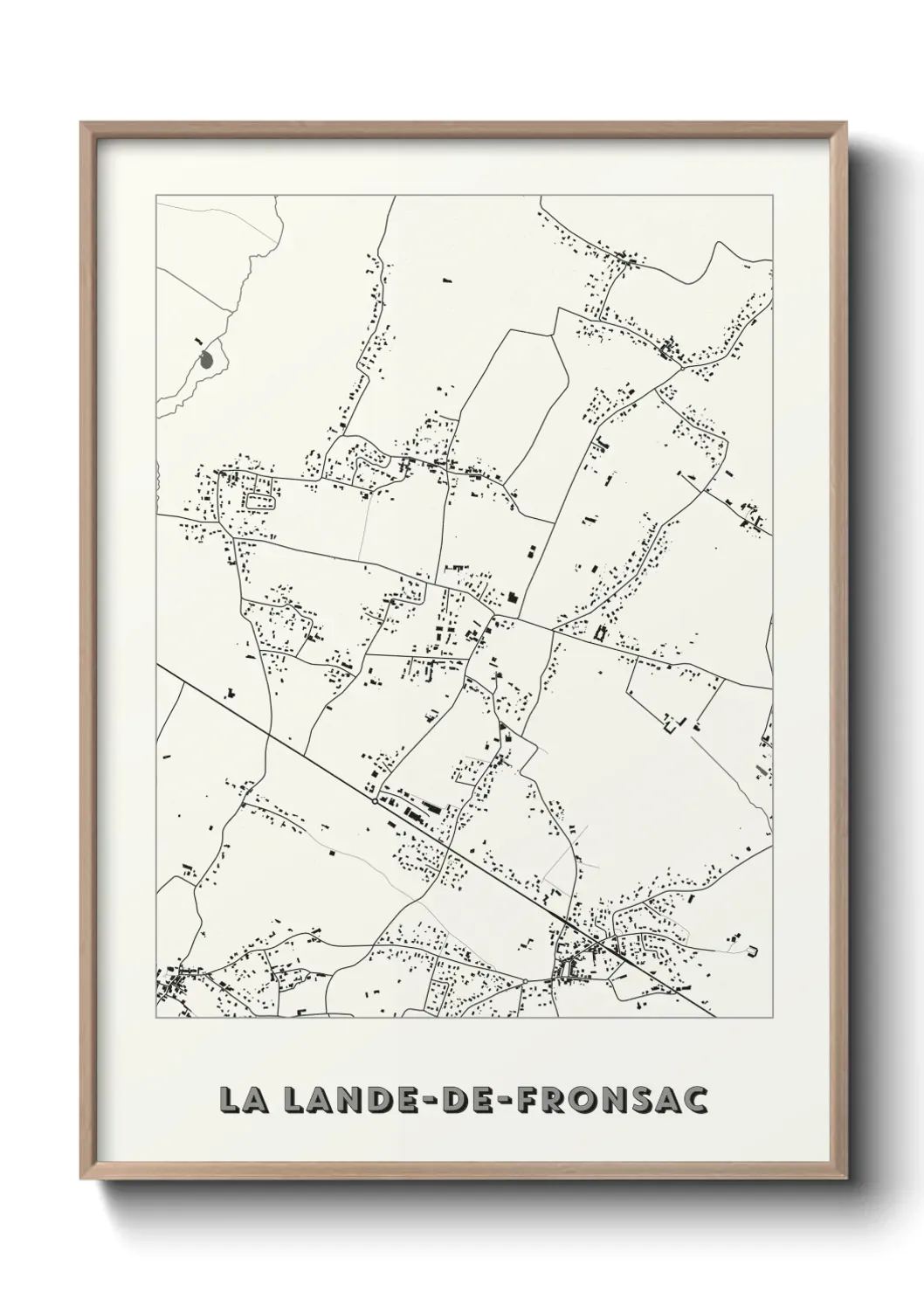 Un poster carte La Lande-de-Fronsac