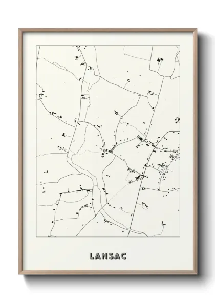 Une affiche de carte sur Lansac