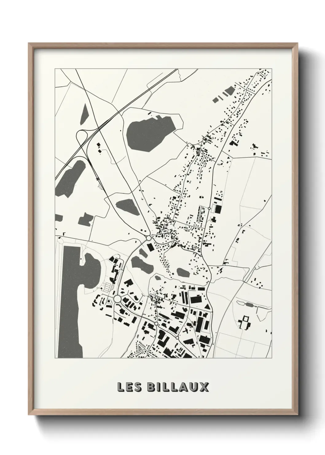 Un poster carte Les Billaux