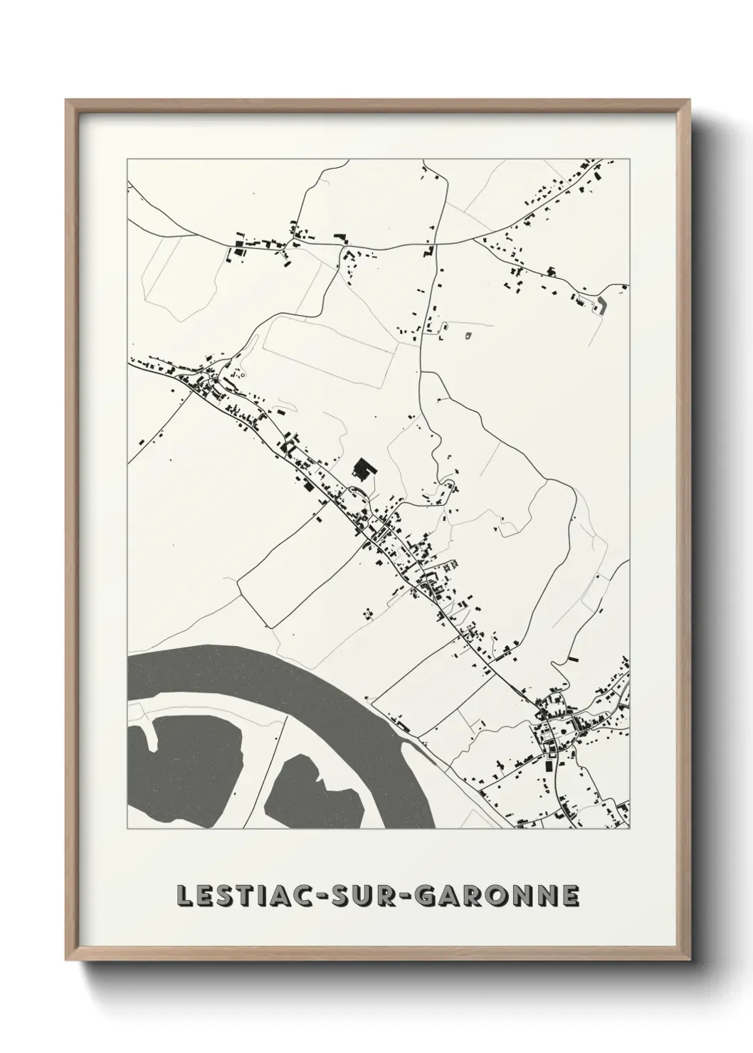 Un poster carte Lestiac-sur-Garonne