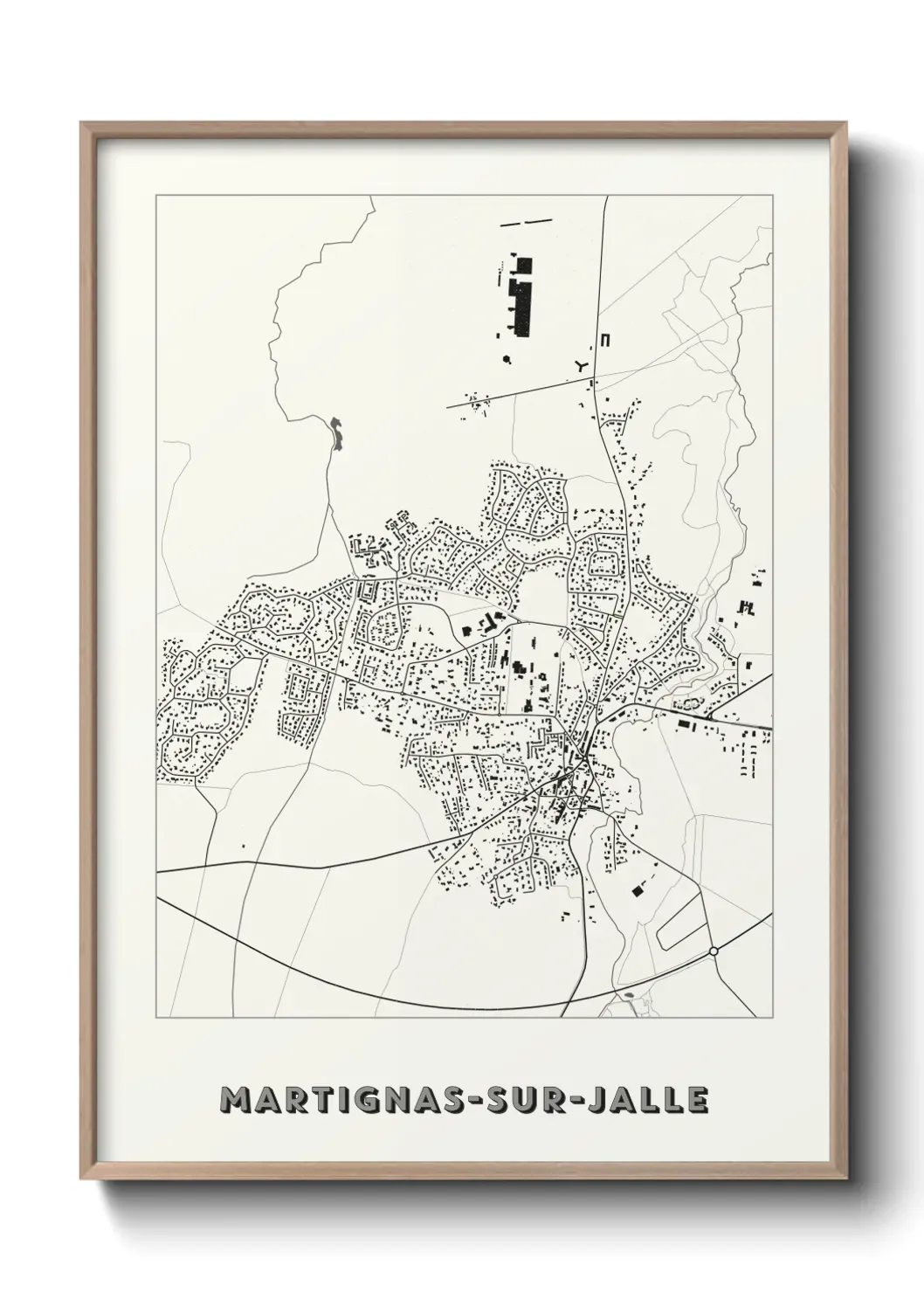 Un poster carte Martignas-sur-Jalle
