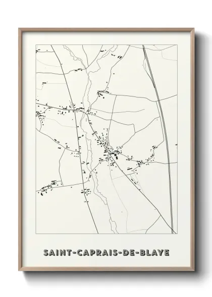 Une affiche de carte sur Saint-Caprais-de-Blaye