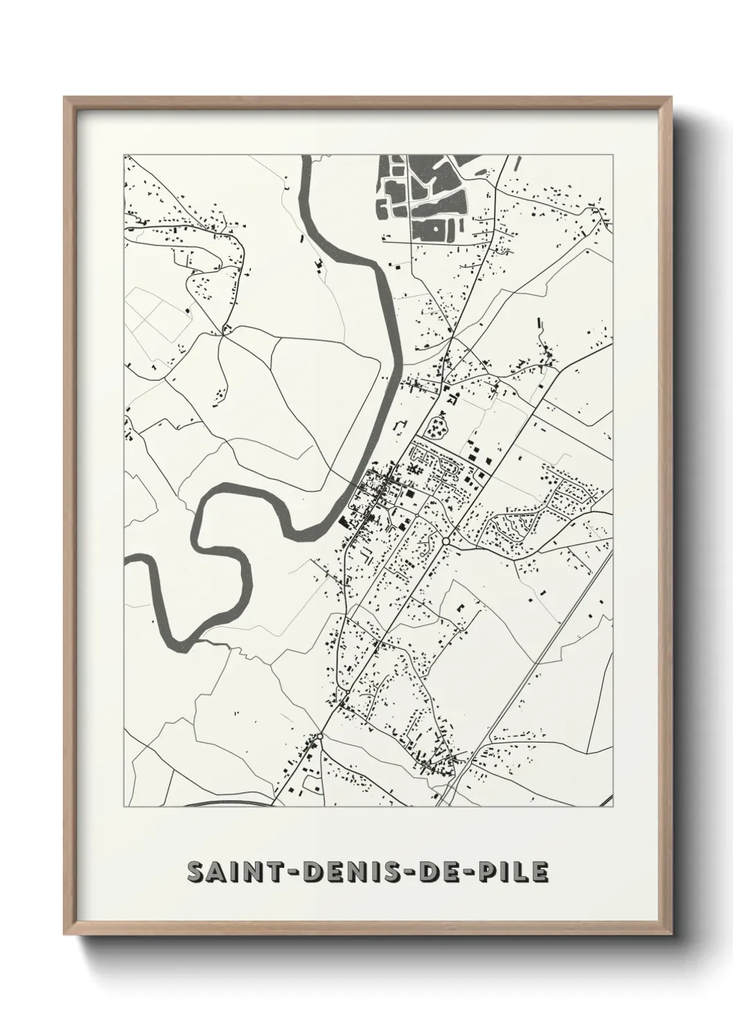 Un poster carte Saint-Denis-de-Pile