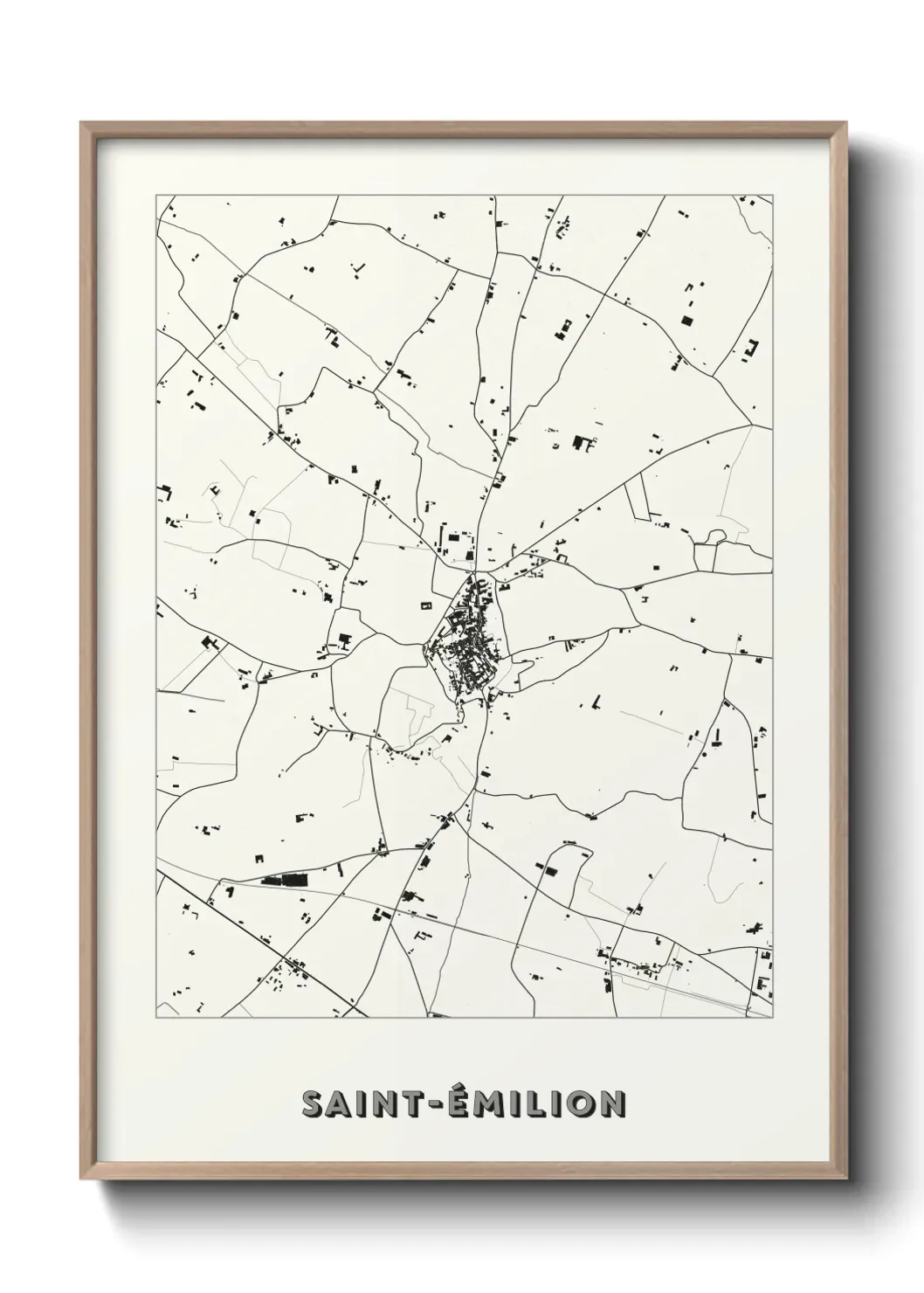 Un poster carte Saint-Émilion