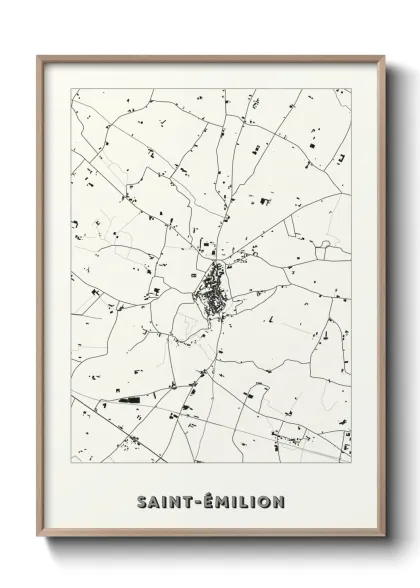 Une affiche de carte sur Saint-Émilion