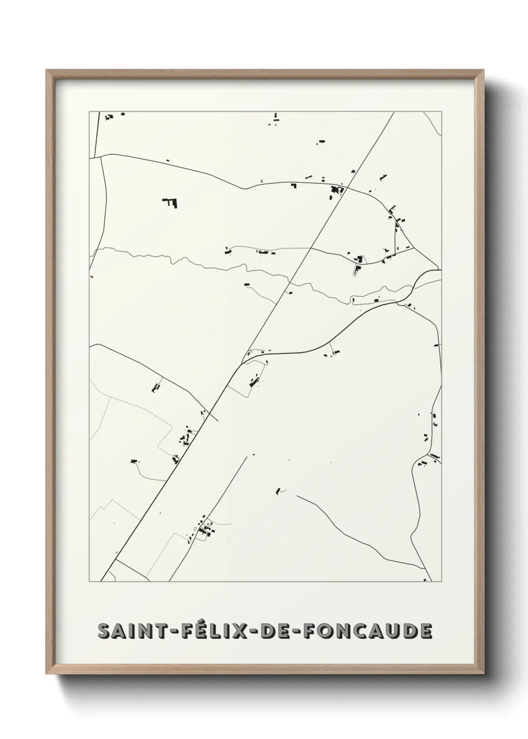 Un poster carte Saint-Félix-de-Foncaude
