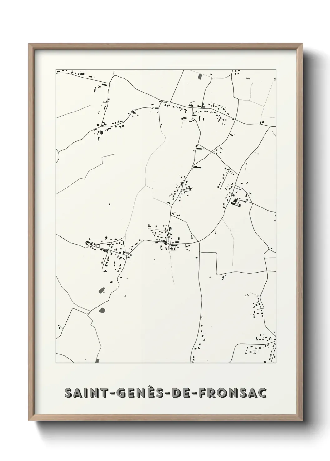 Un poster carte Saint-Genès-de-Fronsac