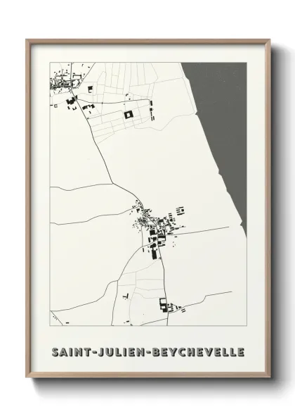 Une affiche de carte sur Saint-Julien-Beychevelle