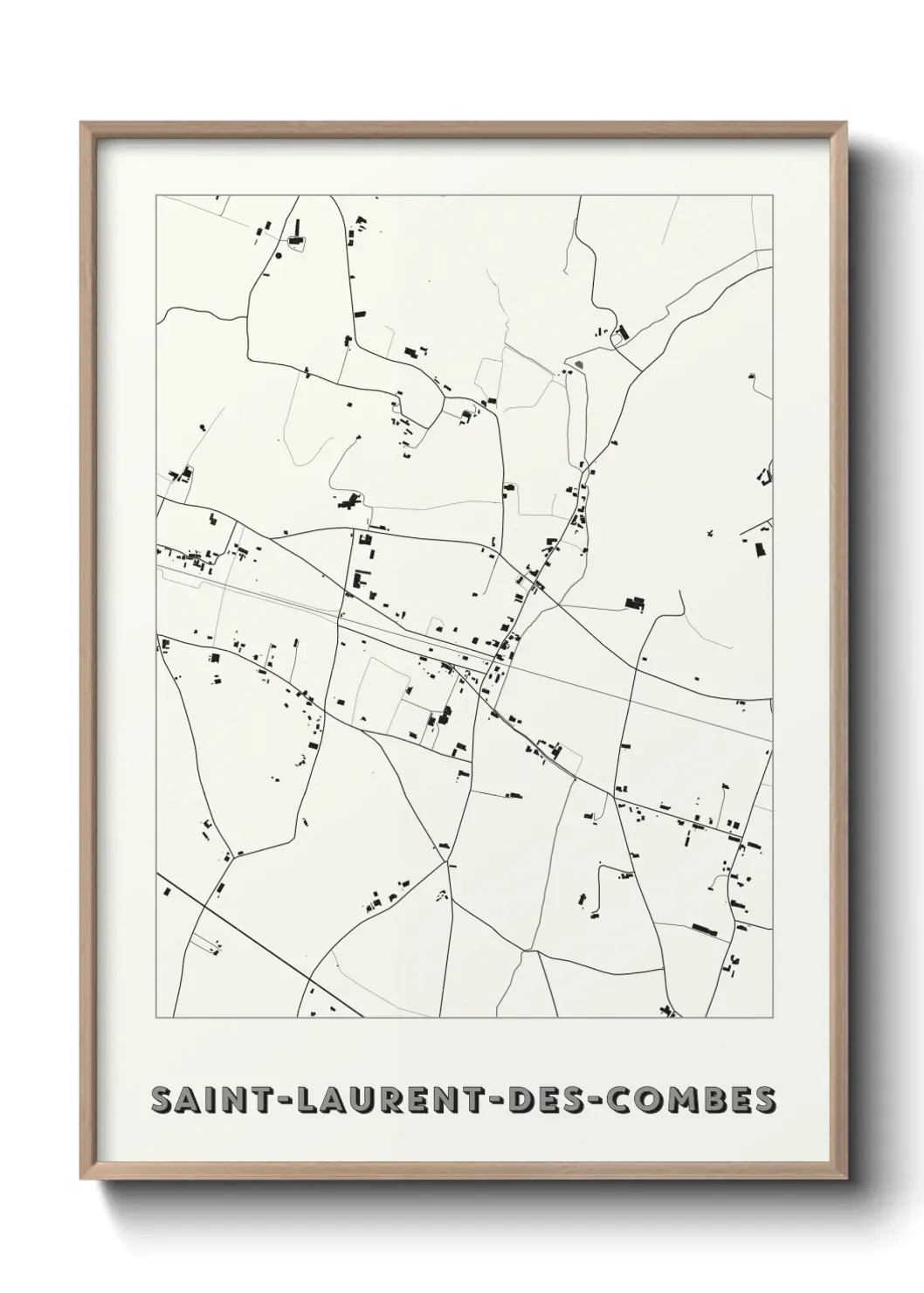 Un poster carte Saint-Laurent-des-Combes