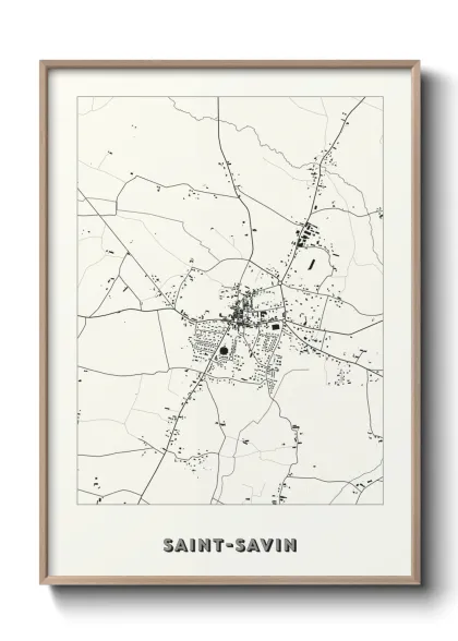 Une affiche de carte sur Saint-Savin