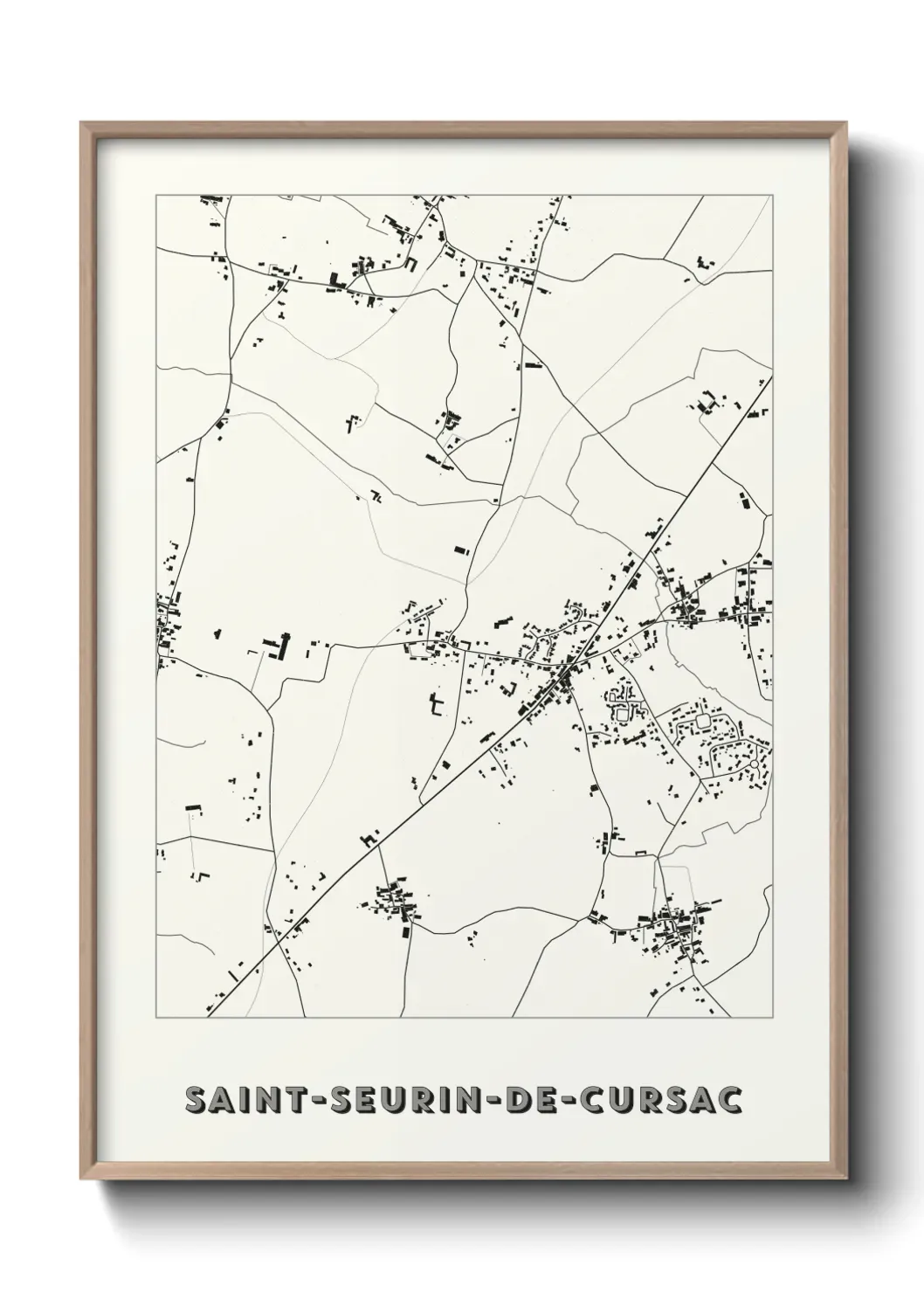 Un poster carte Saint-Seurin-de-Cursac