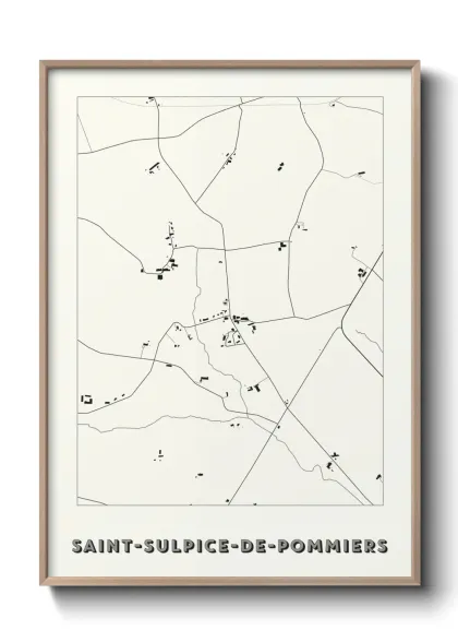 Une affiche de carte sur Saint-Sulpice-de-Pommiers