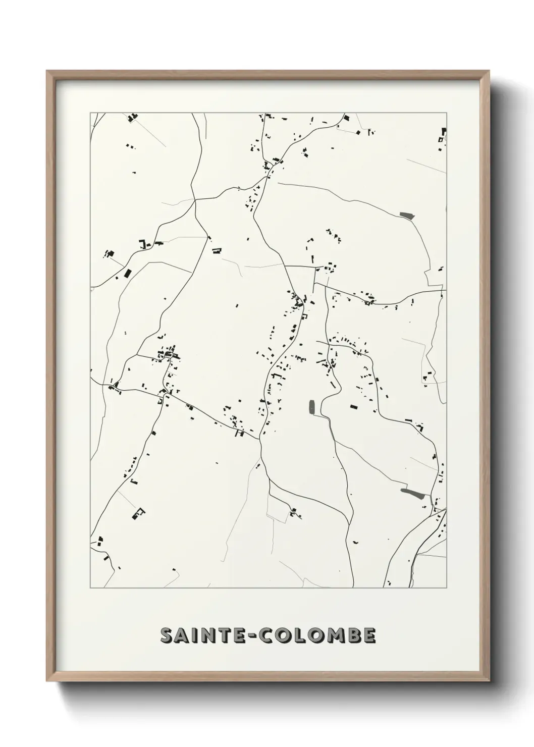 Un poster carte Sainte-Colombe