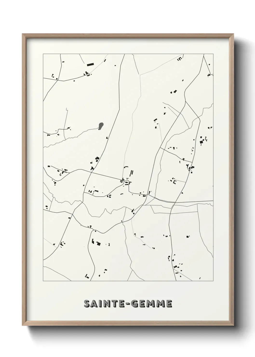 Un poster carte Sainte-Gemme
