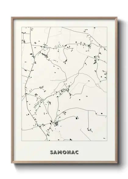 Une affiche de carte sur Samonac