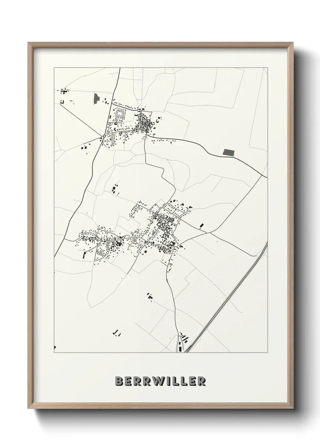 Un poster carte Berrwiller