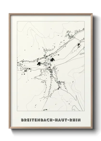Une affiche de carte sur Breitenbach-Haut-Rhin