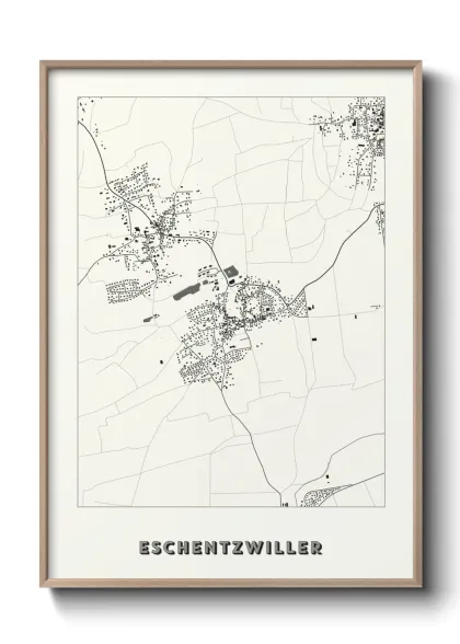 Une affiche de carte sur Eschentzwiller