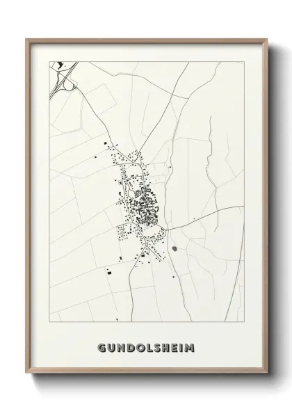 Une affiche de carte sur Gundolsheim