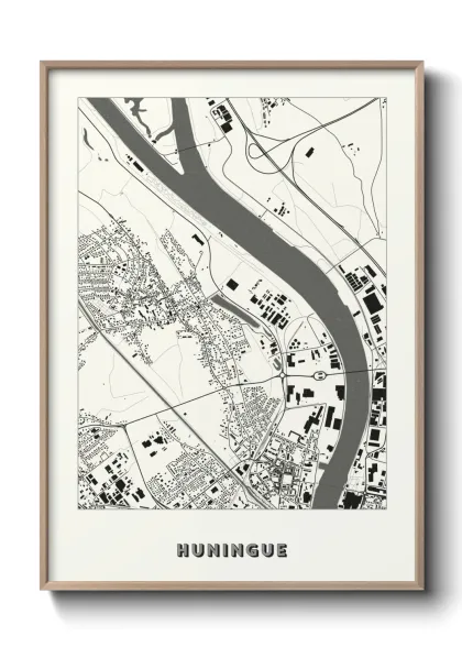 Une affiche de carte sur Huningue