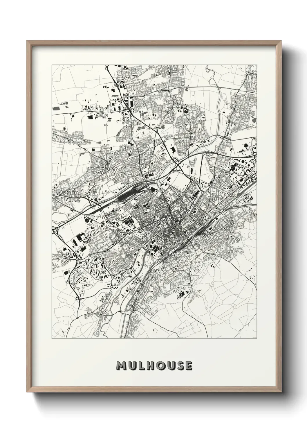 Un poster carte Mulhouse