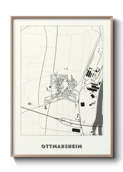 Une affiche de carte sur Ottmarsheim