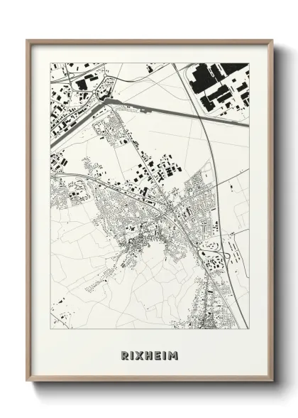 Une affiche de carte sur Rixheim