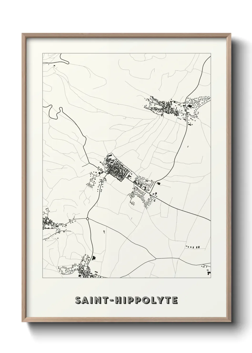 Un poster carte Saint-Hippolyte