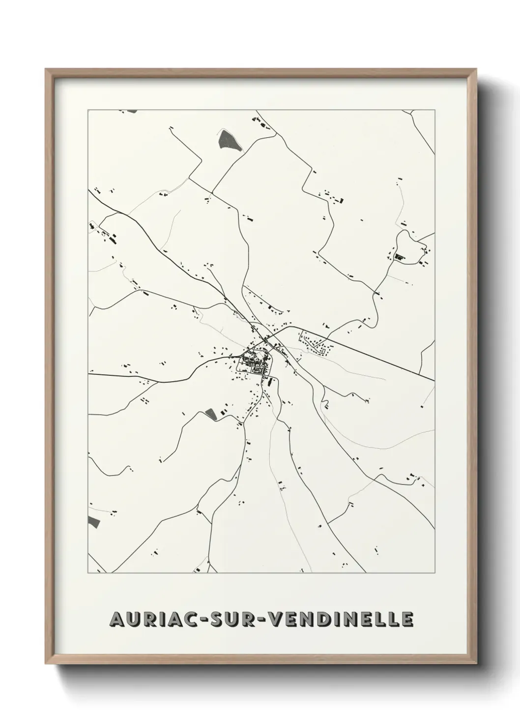 Un poster carte Auriac-sur-Vendinelle