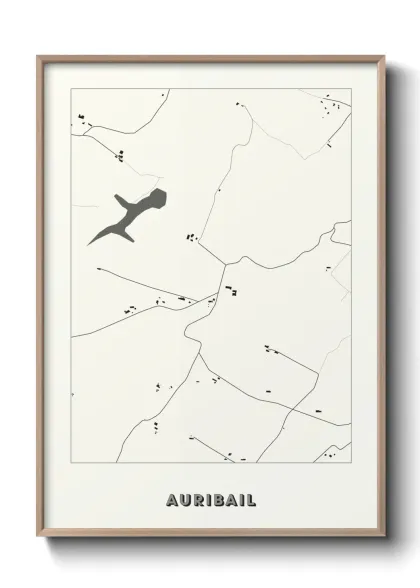 Une affiche de carte sur Auribail