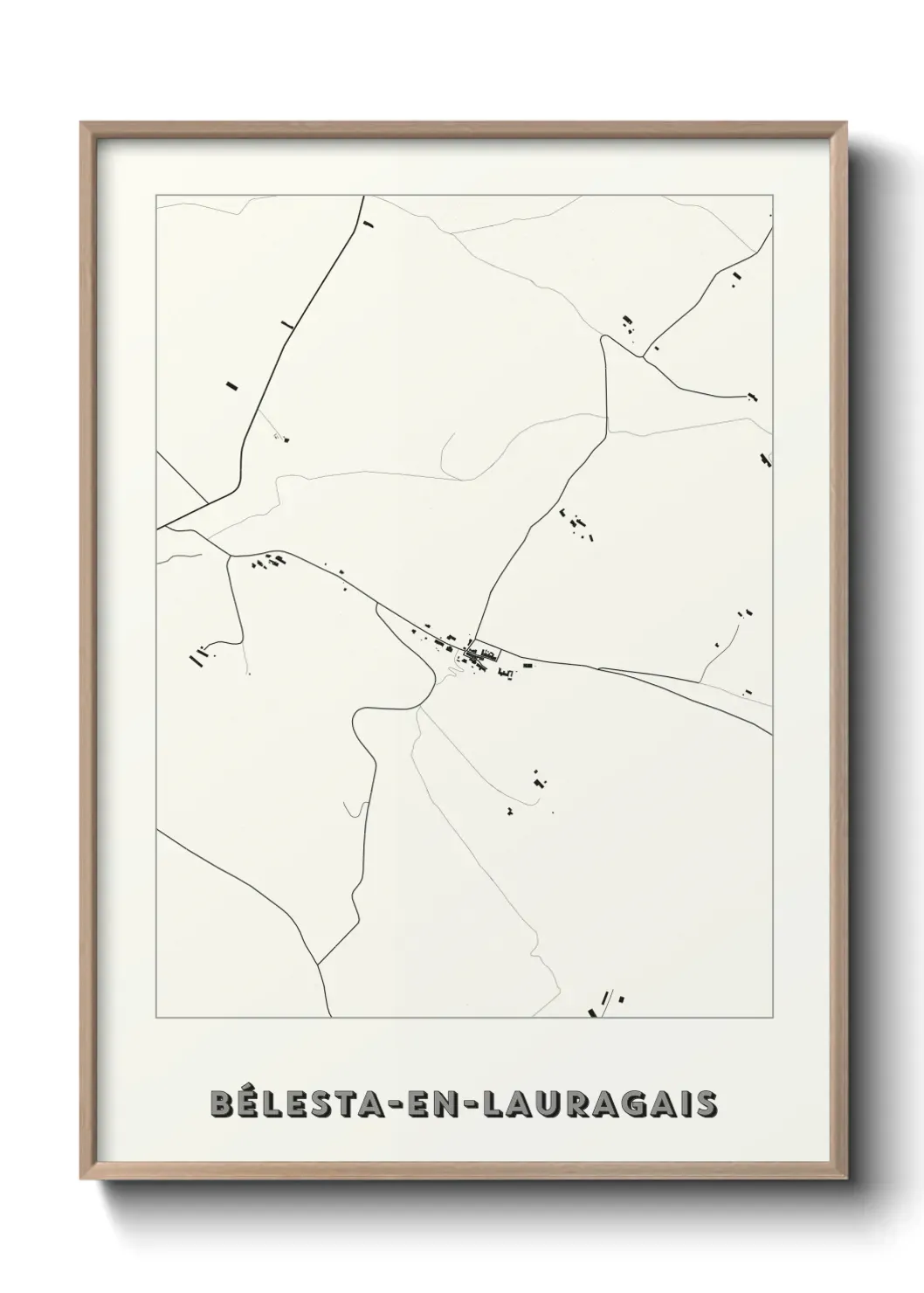 Un poster carte Bélesta-en-Lauragais