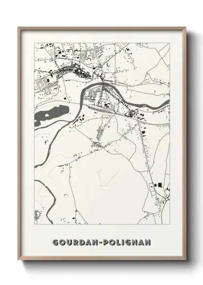 Une affiche de carte sur Gourdan-Polignan