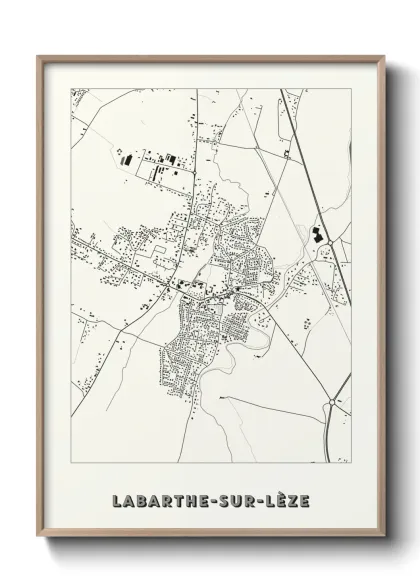Une affiche de carte sur Labarthe-sur-Lèze