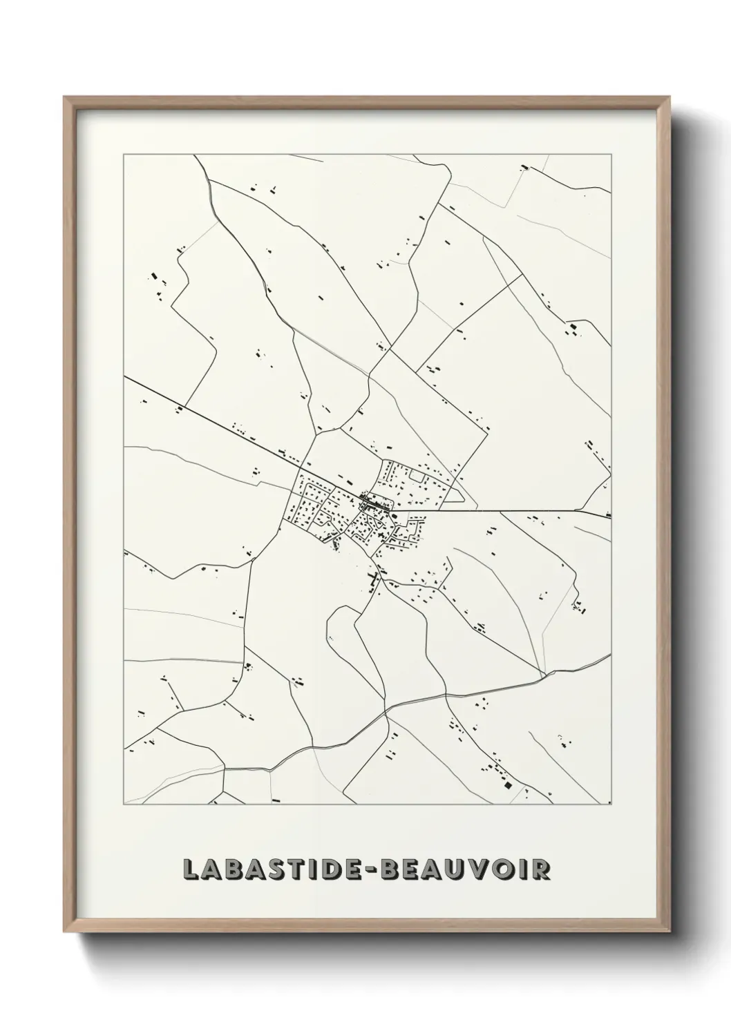 Un poster carte Labastide-Beauvoir