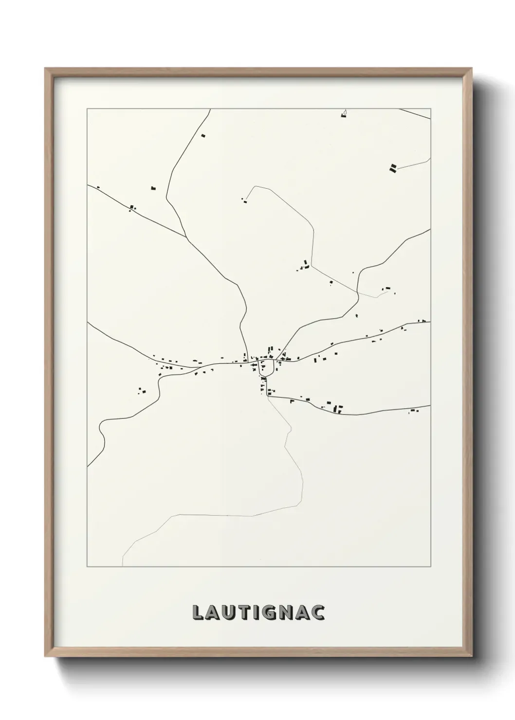 Un poster carte Lautignac