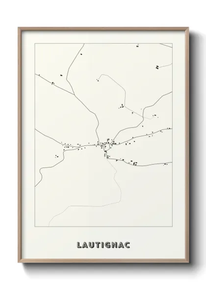 Une affiche de carte sur Lautignac
