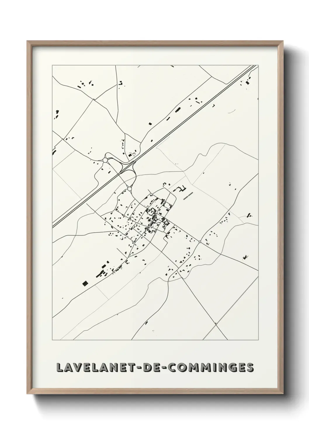 Un poster carte Lavelanet-de-Comminges