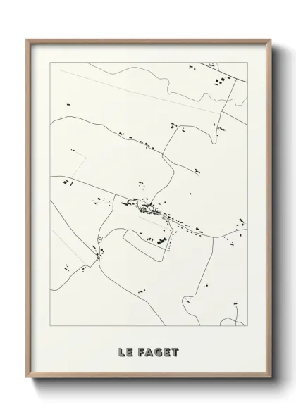 Une affiche de carte sur Le Faget