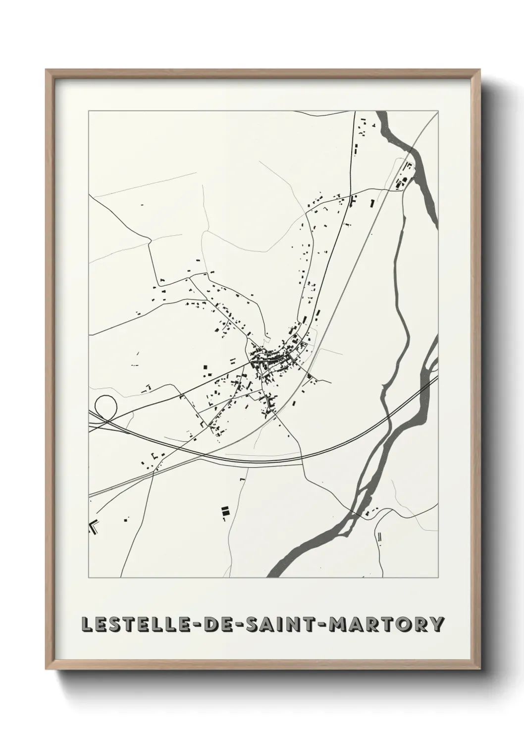 Un poster carte Lestelle-de-Saint-Martory
