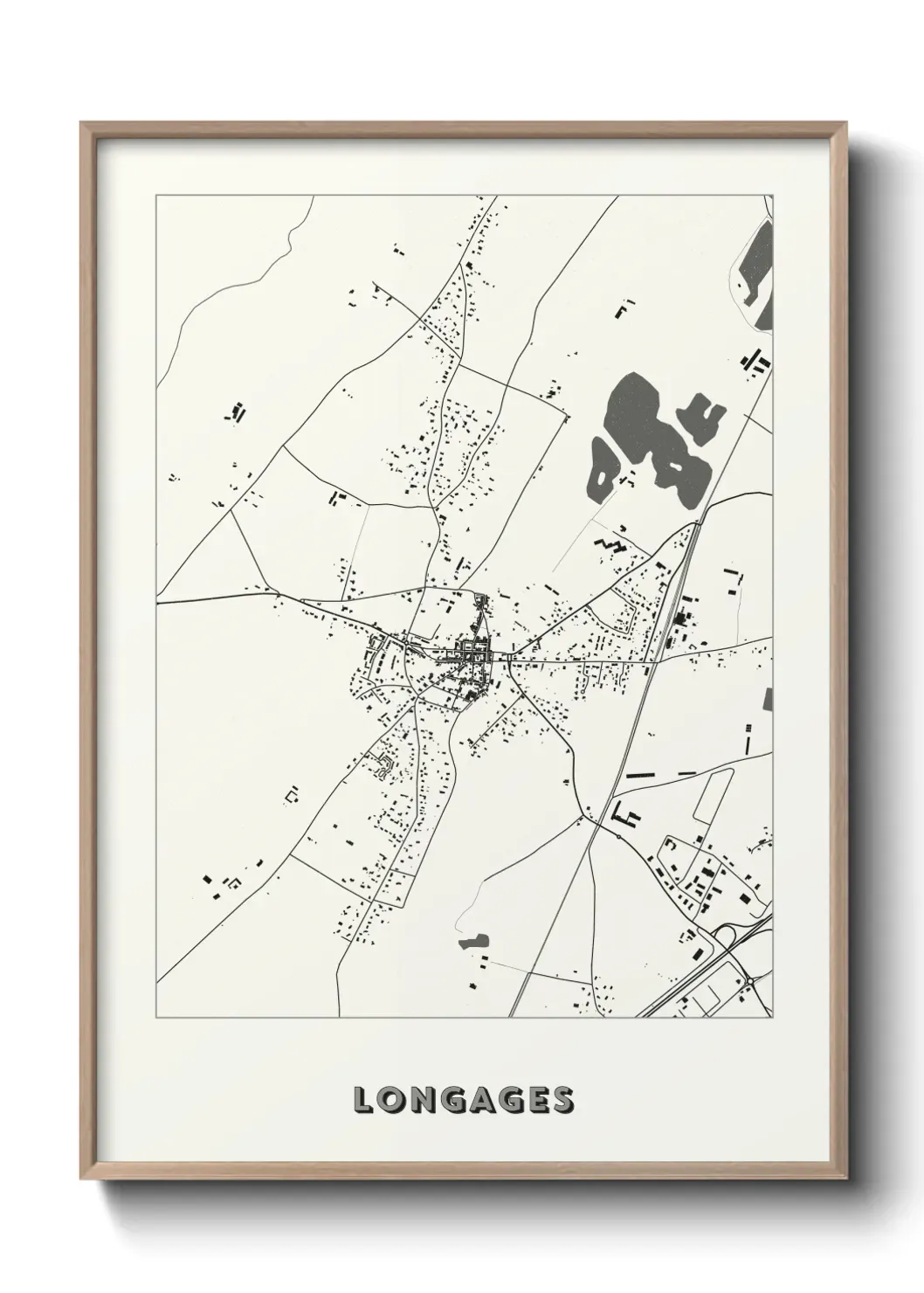 Un poster carte Longages