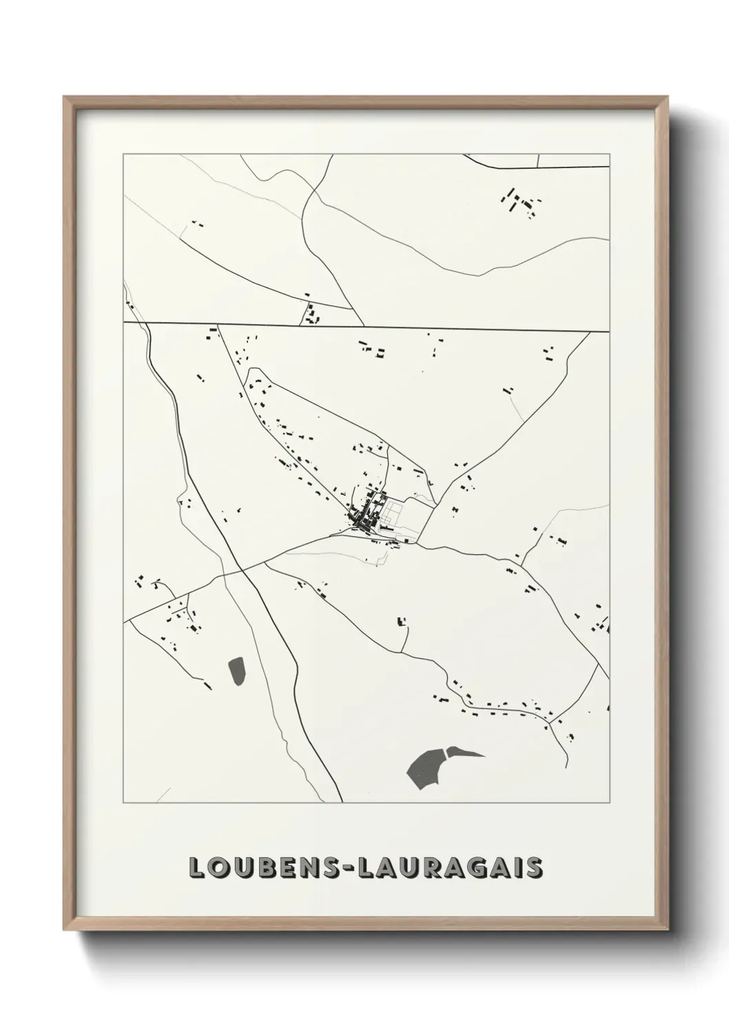 Un poster carte Loubens-Lauragais