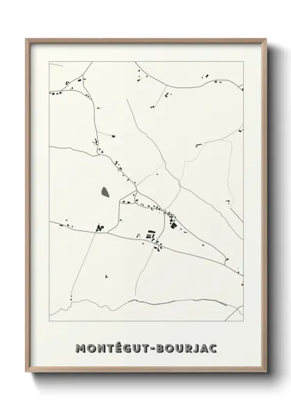 Une affiche de carte sur Montégut-Bourjac