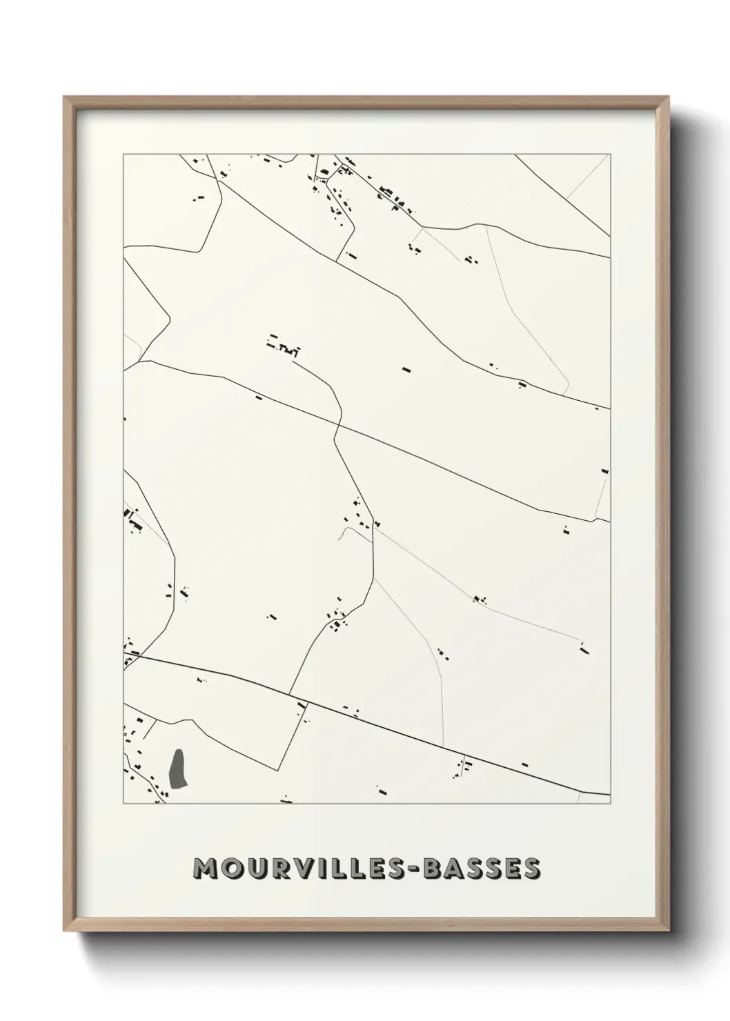 Un poster carte Mourvilles-Basses