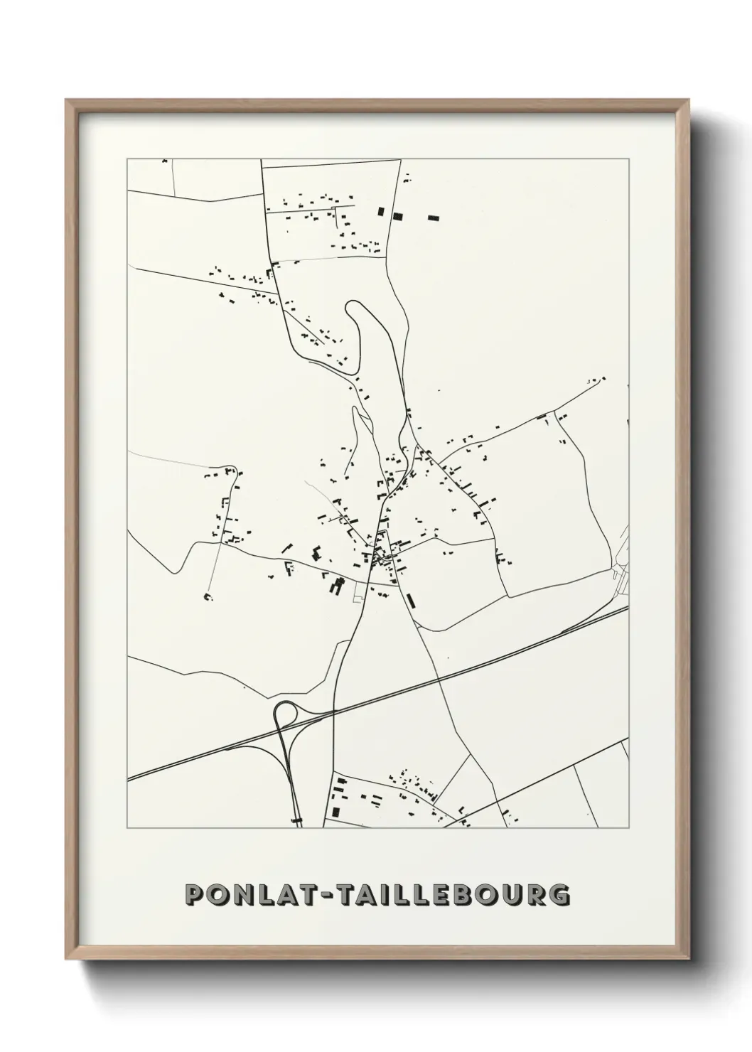Un poster carte Ponlat-Taillebourg